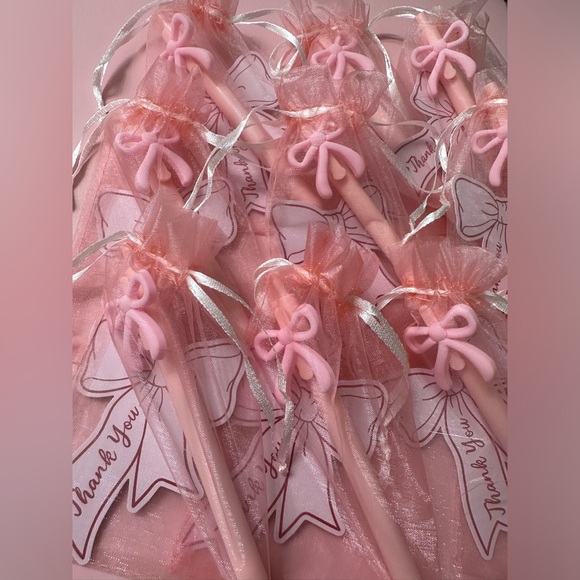 Other - 10 Sets of Pink Bow Pens & Pink Bow Cards Buyer Gifts